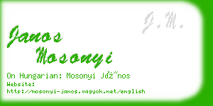 janos mosonyi business card